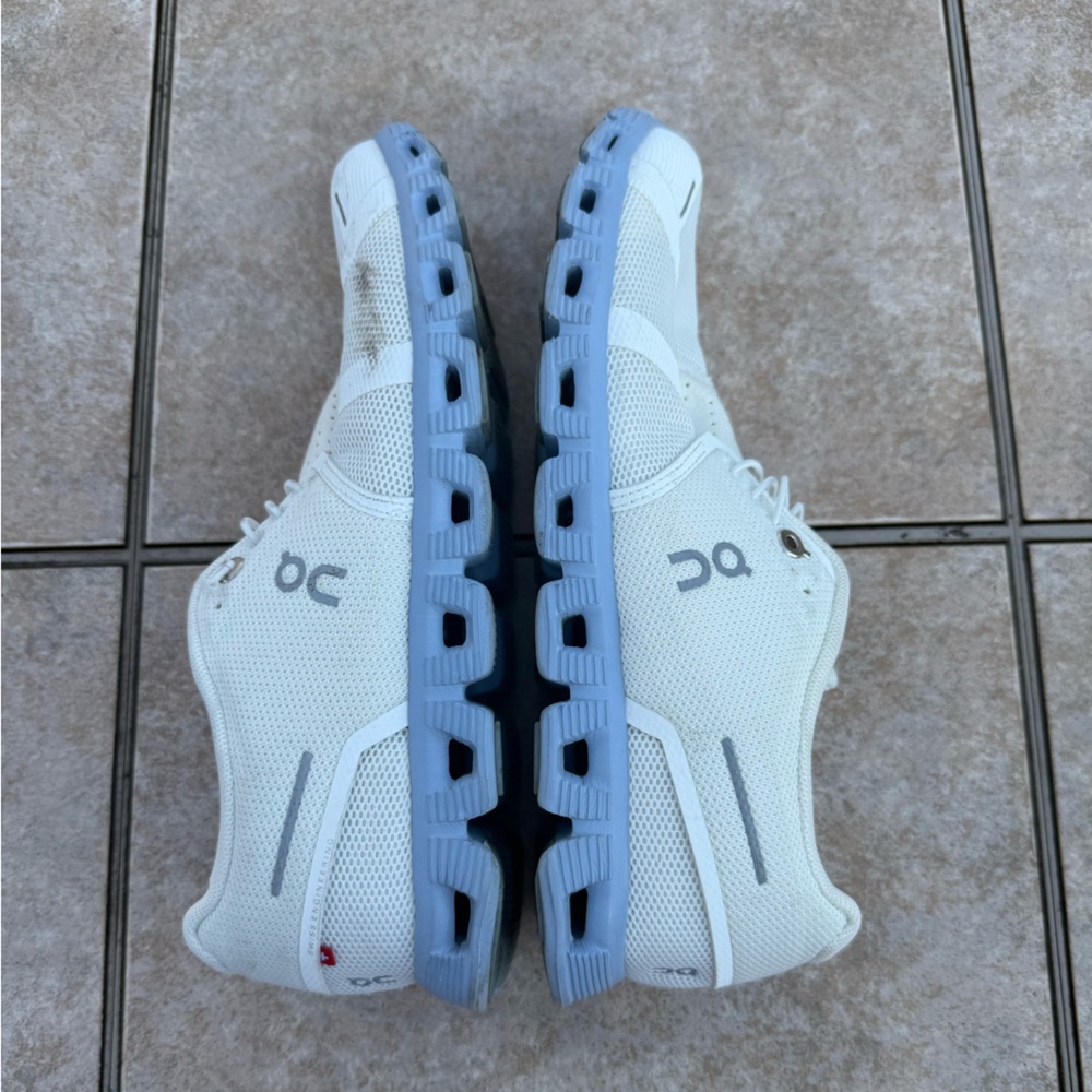 On Running White and Light Blue Athletic Shoes - Picture 11 of 14